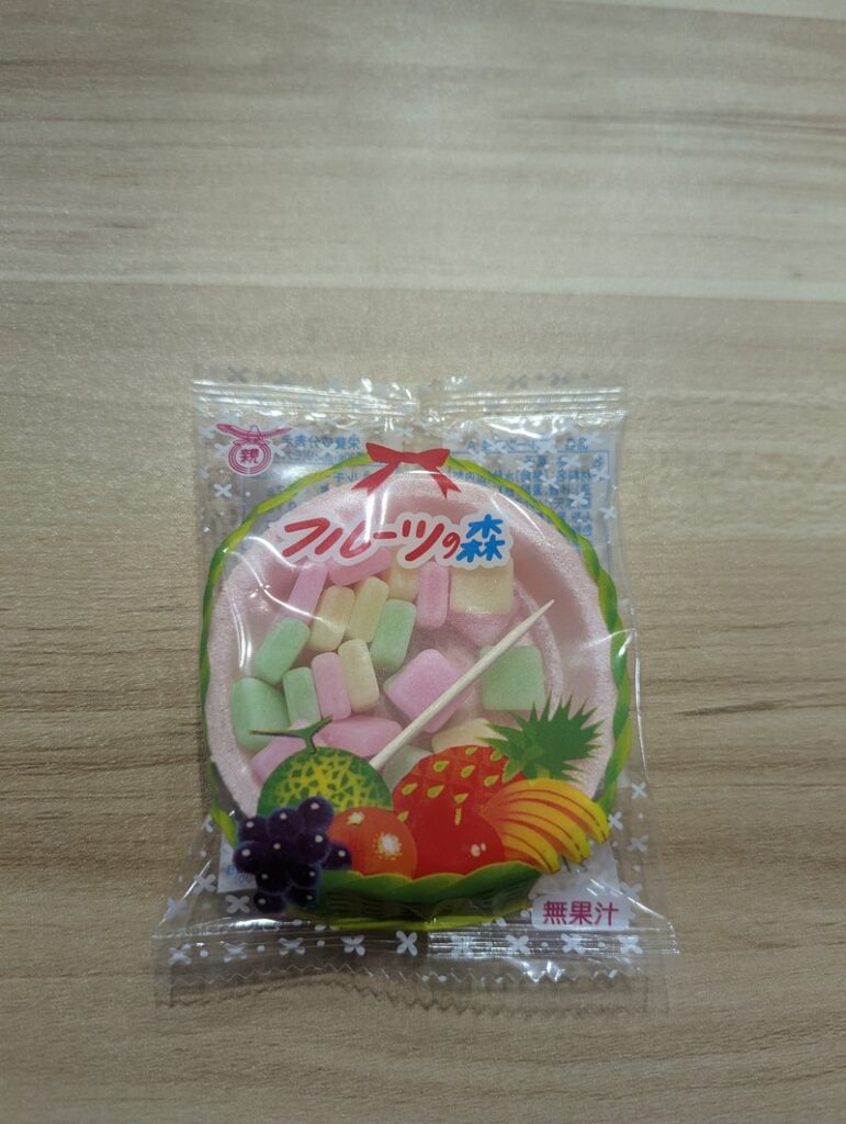 Fruits no Mori Japanese dagashi snack package front