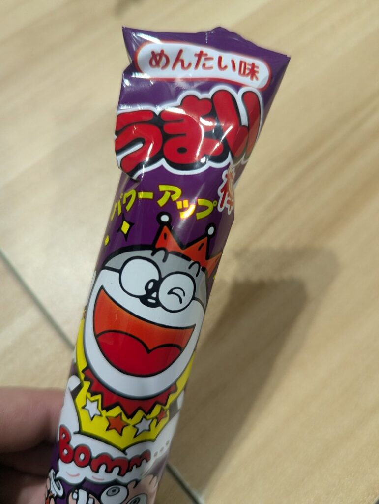 Umaibo Mentai spicy cod roe flavor Japanese dagashi corn puff snack