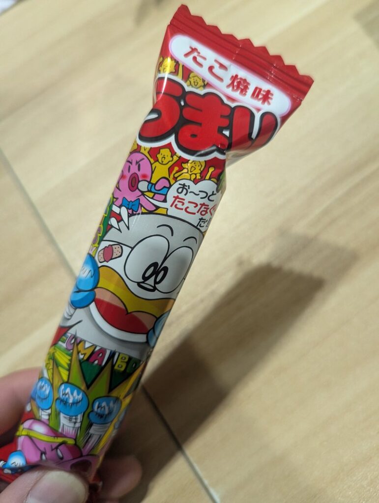 Umaibo Takoyaki flavor Japanese dagashi corn puff snack